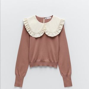 Zara Cream Collared Sweater